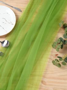 1入組2m素色背景布,現代歐根紗戶外派對裝飾椅子裝飾婚禮橫幅適合婚禮,生日派對 - 綠色 - 查看 4