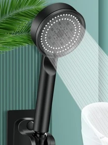 1 bộ Đầu vòi hoa sen & Giá đỡ vòi hoa sen & Ống đầu vòi hoa sen, Giá đỡ đầu vòi hoa sen màu đen hiện đại & Giá đỡ đầu vòi hoa sen & Vòi phun nước vòi hoa sen cầm tay Vòi hoa sen cho phòng tắm - màu đen - Xem 2