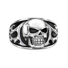 Men Skull Decor Ring Silver Fashionable Popular Fashion Punk Jewelry Gift Party - Silver - View 2