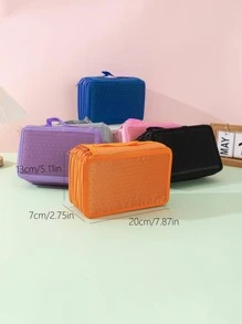 1 Đồng Màu Túi Đựng Văn Phòng Phẩm Đơn Giản Nhiều Lớp Di Động Công Suất Lớn Túi Đựng Bút Cho Học Sinh Bút Người Tổ Chức - Hồng - Xem 2