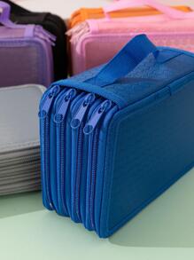 1 Đồng Màu Túi Đựng Văn Phòng Phẩm Đơn Giản Nhiều Lớp Di Động Công Suất Lớn Túi Đựng Bút Cho Học Sinh Bút Người Tổ Chức - Hồng - Xem 6