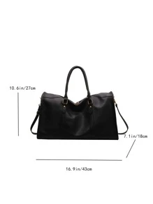 MOBAOFANG Letter Graphic Travel Bag Double Handle Small - Black - View 8