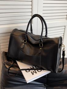 MOBAOFANG Letter Graphic Travel Bag Double Handle Small - Black - View 6