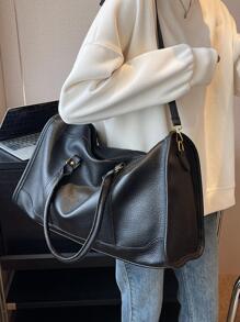 MOBAOFANG Letter Graphic Travel Bag Double Handle Small - Black - View 4