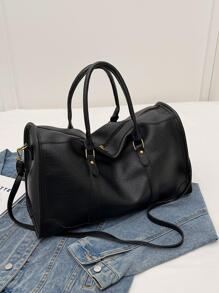 MOBAOFANG Letter Graphic Travel Bag Double Handle Small - Black - View 7