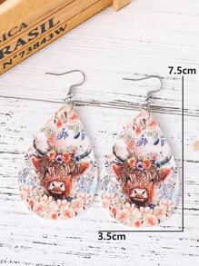 1 đôi bông tai hình con bò PU dễ thương cho phụ nữ cho lễ hội - Nhiều màu - Xem 4