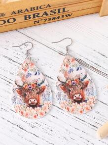 1 đôi bông tai hình con bò PU dễ thương cho phụ nữ cho lễ hội - Nhiều màu - Xem 3