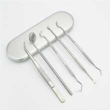 5 Cái/bộ Kẹp Bằng Thép Không Gỉ, Bộ Dụng Cụ Làm Sạch Răng Bạc Hàng Ngày Cho Gia Đình - Bạc - Xem 3