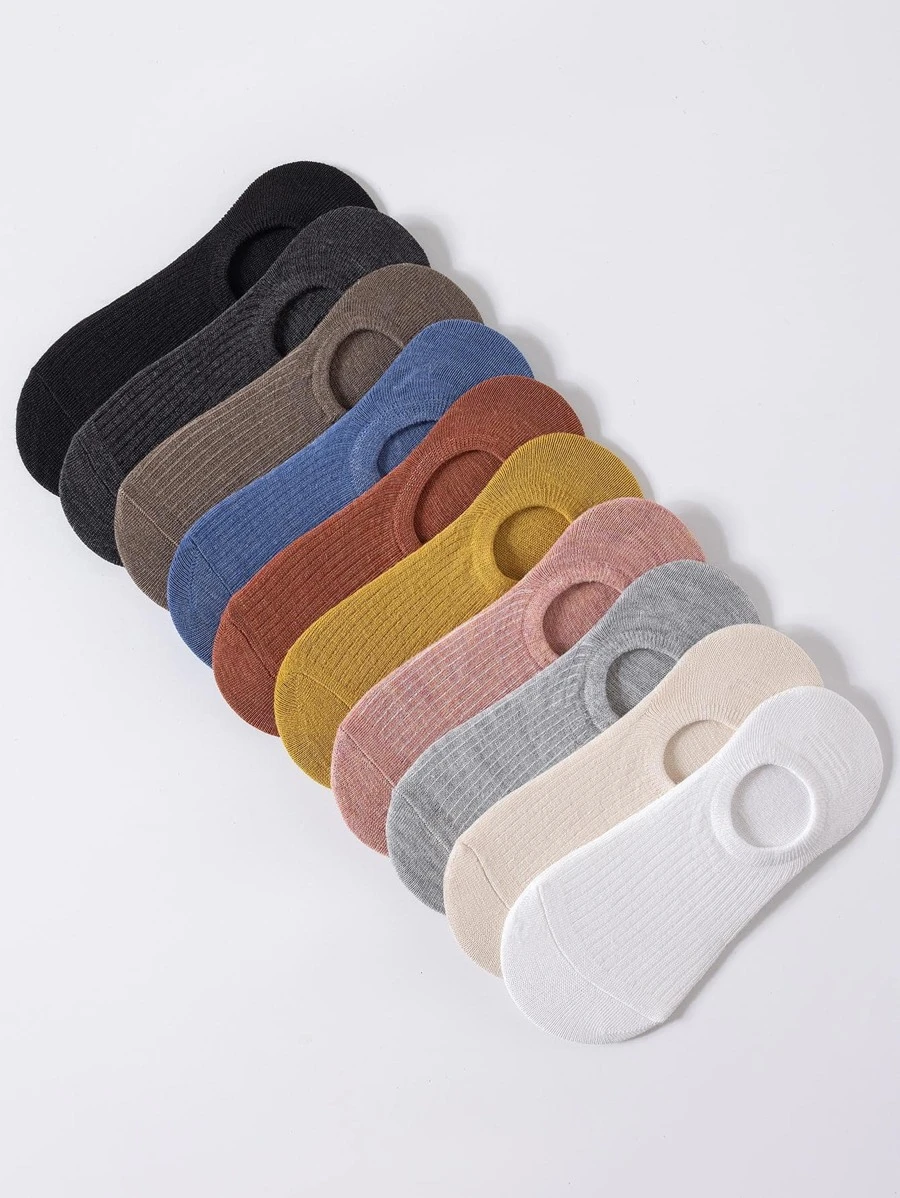 10對素色隱形襪 - 彩色 - 查看 1
