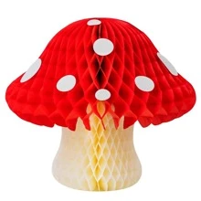 1 bóng tổ ong giấy hình nấm - Đỏ - Xem 5