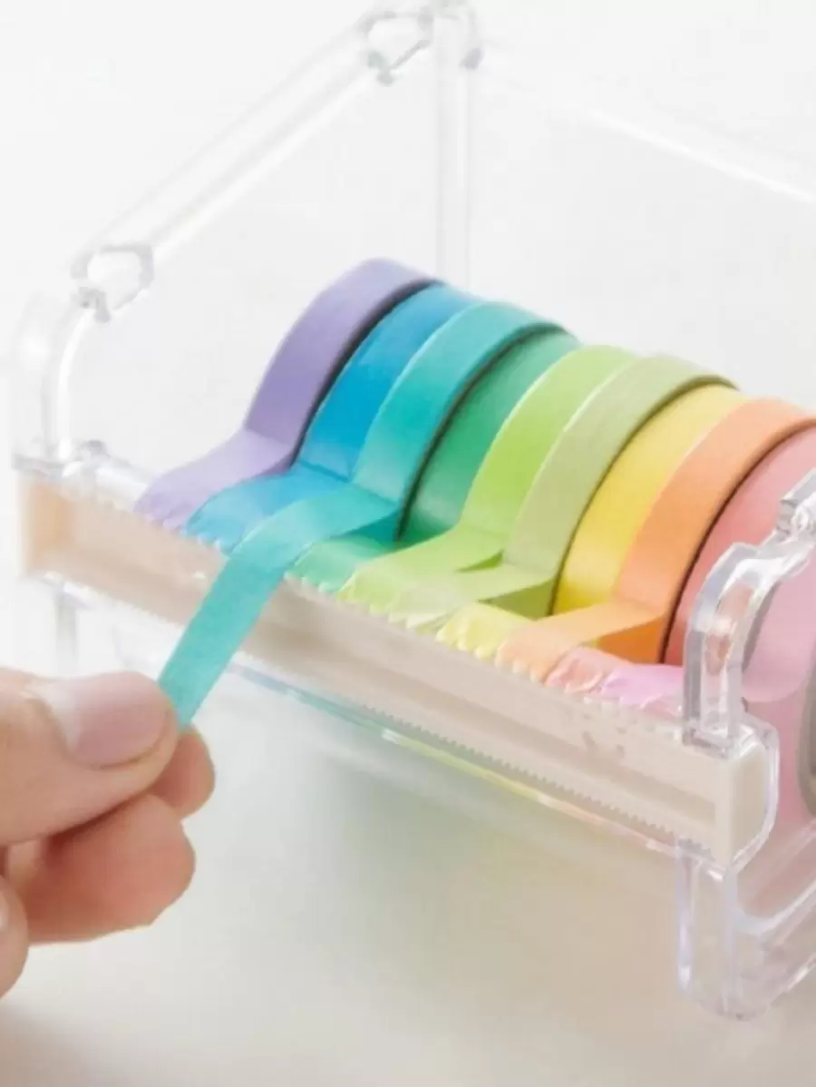 1pc Clear Mini Tape Dispenser - Trong sáng - Xem 1