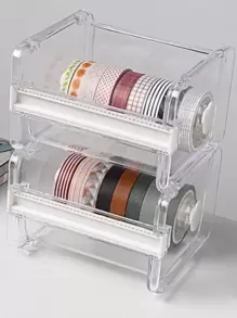 1pc Clear Mini Tape Dispenser - Trong sáng - Xem 3