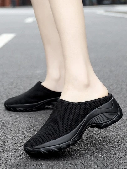 Sporty Sneakers For Women, Minimalist Slip On Mule Sneakers
