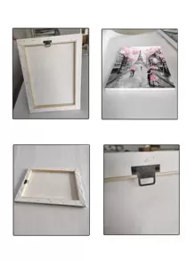 1pc Tower & Figure Graphic Framed Painting,Wall Art,Canvas,Poster Gifts Birthday Graduation - Multicolor - View 3