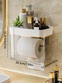 1入組透明廁所紙收納盒 - 彩色 - 查看 2