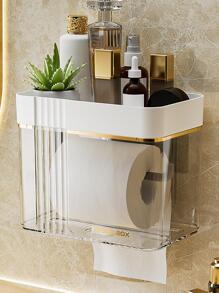 1入組透明廁所紙收納盒 - 彩色 - 查看 1