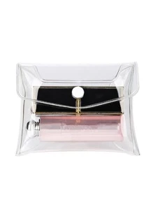 Túi Đựng Mỹ Phẩm Trong Suốt PVC Nữ Trong Suốt Trang Điểm Túi Làm Đẹp Ốp Lưng Du Lịch Trang Điểm Lưu Trữ Đồ Tắm Vệ Sinh Túi Rửa - Trong sáng - Xem 3