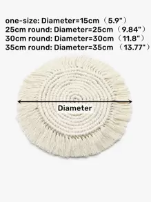 1 pieza unicolor tejido con diseño de fleco simple no-tejido de tela anti deslizante Tapete de mesa para Vajilla mesa Decoración