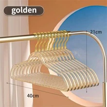 10 Cái/bộ Móc Treo PP, Hiện Đại Vàng Lấp Lánh Trong Suốt Móc Treo Quần Áo Chống Trơn Trượt Cho Hộ Gia Đình - Vàng - Xem 2