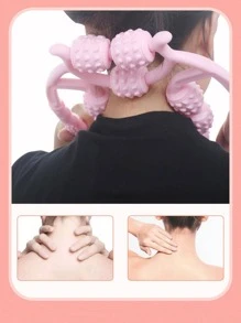 1pc Pink EVA Neck Massage Roller - Pink - View 1