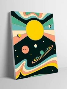 1 bức tranh có khung hoa văn hành tinh - Nhiều màu - Xem 2