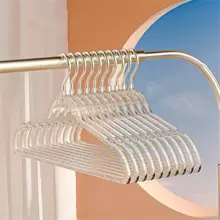 10入組/套PP衣架，現代銀色透明亮片家用防滑衣架 - 銀色 - 查看 1
