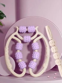 1pc Pink EVA Neck Massage Roller - Pink - View 3