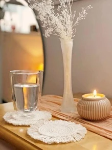 1 pieza unicolor tejido con diseño de fleco simple no-tejido de tela anti deslizante Tapete de mesa para Vajilla mesa Decoración
