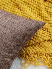 1入組無填充物素色靠墊套，現代織物裝飾抱枕套適用於客廳和臥室 - 咖啡棕 - 查看 4