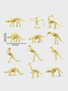 12 peças de decoração em forma de esqueleto de dinossauro artesanato melhores presentes - Bege - Ver 6