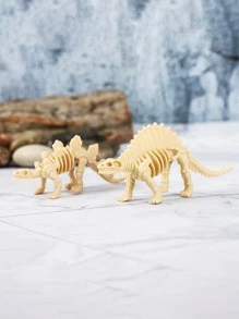 12 peças de decoração em forma de esqueleto de dinossauro artesanato melhores presentes - Bege - Ver 4