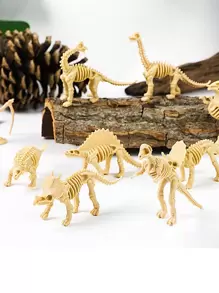 12 peças de decoração em forma de esqueleto de dinossauro artesanato melhores presentes - Bege - Ver 1