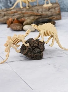 12 peças de decoração em forma de esqueleto de dinossauro artesanato melhores presentes - Bege - Ver 2