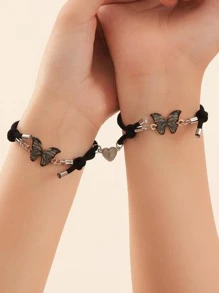 ATLVXJL Bộ 2 vòng tay trang trí hình bướm và trái tim phát sáng dành cho cặp đôi, quà tặng ngày Valentine, quà tặng phát sáng trong bóng tối cho các cặp đôi. - Nhiều màu - Xem 7