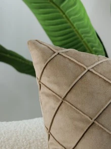 1入組絲絨鑽石有圖案手工百褶枕套,卡其色 - 卡其色 - 查看 7