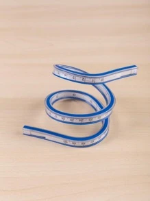1pc 50cm Flexible Snake-Style Ruler For Clothing Pattern Making, Art Design And Curves, Measuring Tape - Blue - View 4