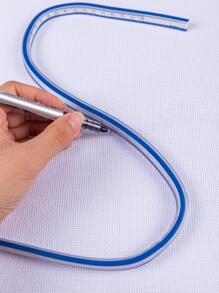 1pc 50cm Flexible Snake-Style Ruler For Clothing Pattern Making, Art Design And Curves, Measuring Tape - Blue - View 1