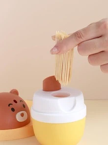1入組卡通熊設計牙籤筒 - 彩色 - 查看 5