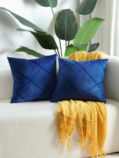 1入組素色靠墊套，無填充物，現代化纖裝飾抱枕套，適用於客廳和臥室