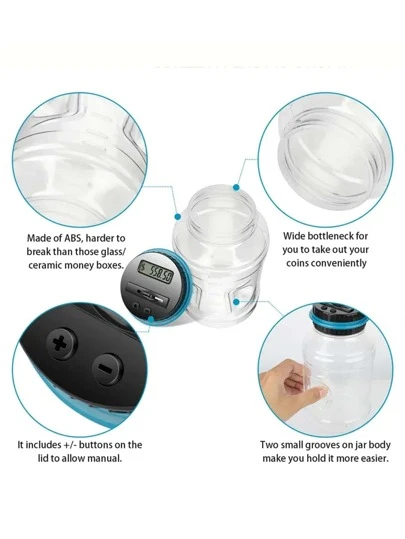1 个数字计数存钱罐：800+ 硬币容量，儿童存钱罐由 2 节 AAA 电池供电（不包括），仅适合硬币最佳礼物