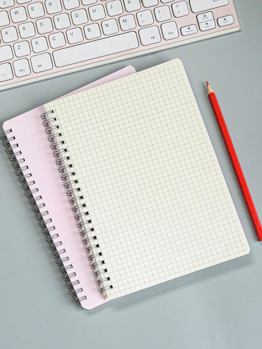 1入組素色筆記本，學生創意多功能筆記本 - 粉色 - 查看 1