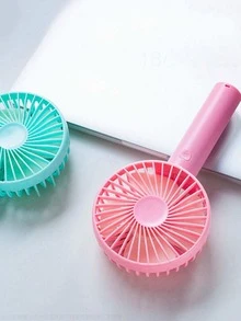 1pc Plastic Mini Fan, Minimalist Portable Handheld Fan For Home, School - Pink - View 4
