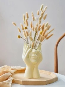 Bình hoa thiết kế hình 1 cái - Màu be - Xem 2