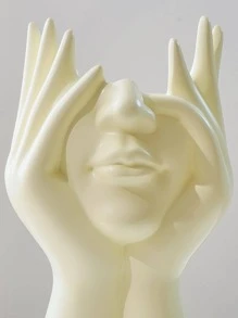 Bình hoa thiết kế hình 1 cái - Màu be - Xem 7