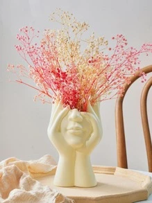 Bình hoa thiết kế hình 1 cái - Màu be - Xem 8