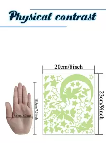 1 件 PVC 墙贴，时尚月亮和仙女图案夜光墙贴，适用于家居装饰，翻新贴纸，可撕墙板，墙纸，壁纸，春季装饰品让您的家焕然一新，拉玛装饰贴纸 - 彩色 - 查看 8