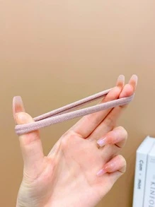 40入組女孩素色休閒髮圈適用於日常生活 - 彩色 - 查看 5