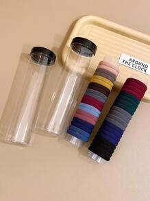 40入組女孩素色休閒髮圈適用於日常生活 - 彩色 - 查看 7