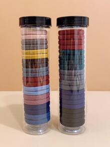 40入組女孩素色休閒髮圈適用於日常生活 - 彩色 - 查看 2