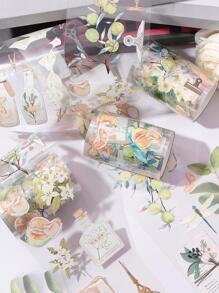 1 cuộn băng keo hoa văn, băng Washi hiện đại cho thủ công DIY, thủ công - màu xanh lá - Xem 1